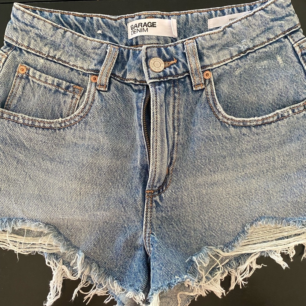 Garage Light Blue Festival Jean Shorts